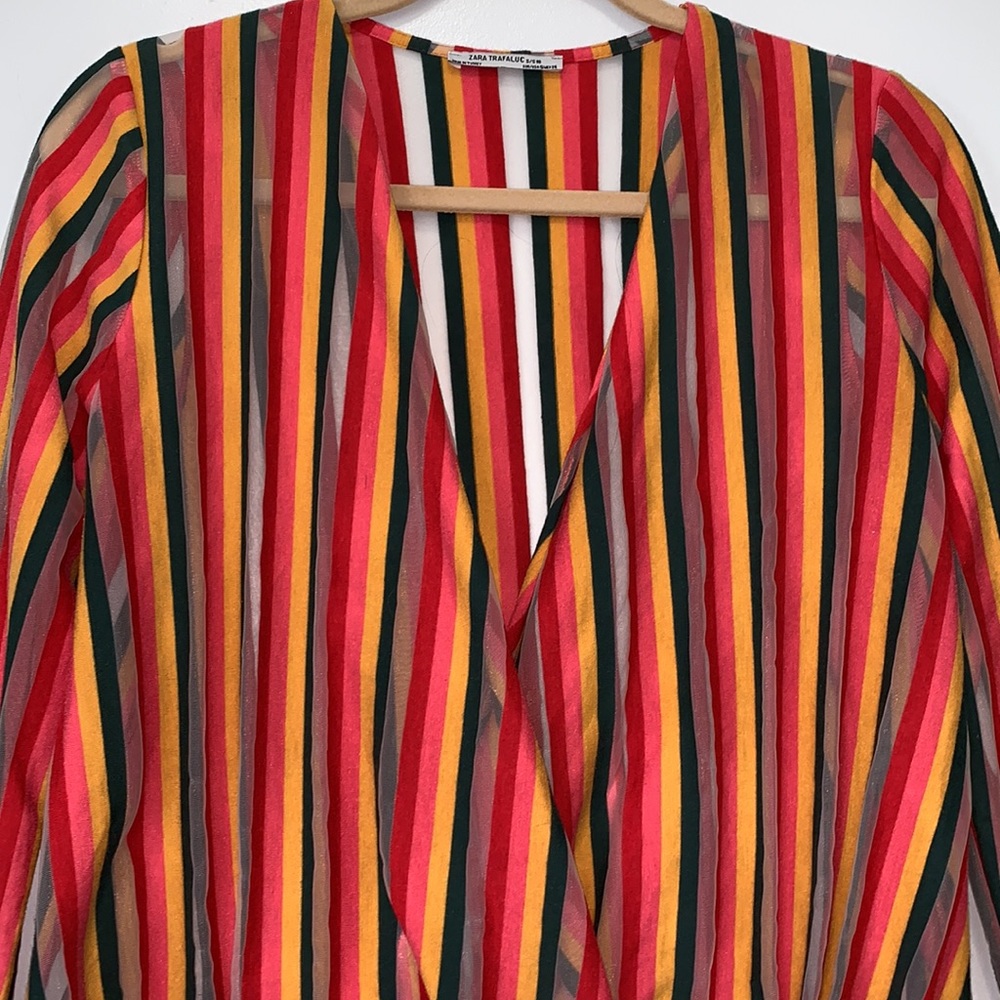 ZARA deep V faux wrap shirt - Picture 3 of 8